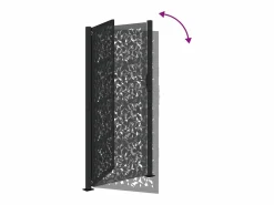 Online Puerta de jardín negra 105x205 cm diseño de hoja de acero Puerta De Entrada