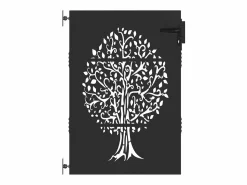 Puerta de jardín, Puerta de jardín 85x75 cm Diseño de árbol en acero Corten