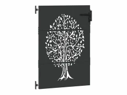 Puerta de jardín, Puerta de jardín 85x75 cm Diseño de árbol en acero Corten