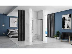 New Puerta De La Ducha Deslizante Solar 120 Black Mampara De Ducha