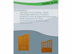 GD Menuiseries Puerta de madera 'Completa' Anchura 1 M Altura 1,60/1,80 sin manilla