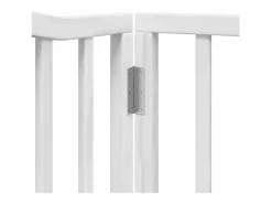 Clicnbuy Puerta de perros plegable 10 paneles madera álamo blanca 800 cm