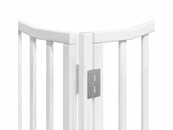 Clicnbuy Puerta de perros plegable 10 paneles madera álamo blanca 800 cm