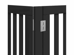 Clicnbuy Puerta de perros plegable 15 paneles madera álamo negra 750 cm