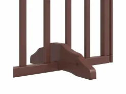 New Puerta de perros plegable 15 paneles madera álamo marrón 750 cm Seguridad Para Mascotas