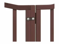 New Puerta de perros plegable 15 paneles madera álamo marrón 750 cm Seguridad Para Mascotas