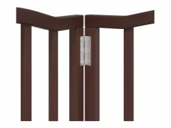 New Puerta de perros plegable 15 paneles madera álamo marrón 750 cm Seguridad Para Mascotas