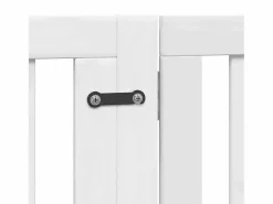 Clicnbuy Puerta de perros plegable 6 paneles madera álamo blanca 480 cm
