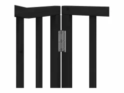 Clicnbuy Puerta de perros plegable 10 paneles madera álamo negra 800 cm