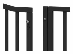 Clicnbuy Puerta de perros plegable 12 paneles madera álamo negra 960 cm