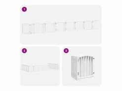Puerta de perros plegable 15 paneles madera álamo blanca 750 cm Seguridad Para Mascotas