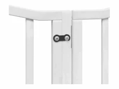 Puerta de perros plegable 15 paneles madera álamo blanca 750 cm Seguridad Para Mascotas