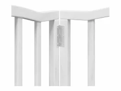Puerta de perros plegable 15 paneles madera álamo blanca 750 cm Seguridad Para Mascotas