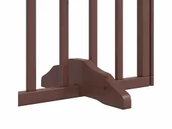 Outlet Clicnbuy Puerta de perros plegable 9 paneles madera álamo marrón 450 cm Marru00f3n