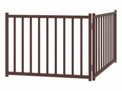 Best Clicnbuy Puerta de perros plegable 2 paneles madera abeto marrón 160 cm Marru00f3n