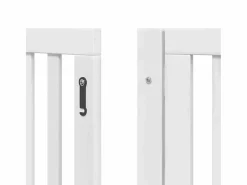 Discount Clicnbuy Puerta de perros plegable 12 paneles madera álamo blanca 600 cm Blanco