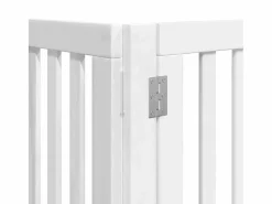 Discount Clicnbuy Puerta de perros plegable 12 paneles madera álamo blanca 600 cm Blanco