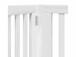 New Clicnbuy Puerta de perros plegable 8 paneles madera álamo blanca 640 cm Blanco