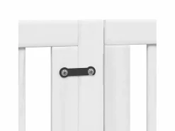 Sale Clicnbuy Puerta de perros plegable 15 paneles madera álamo blanca 750 cm Blanco