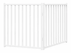 Online Clicnbuy Puerta de perros plegable 2 paneles madera abeto 160 cm Blanco