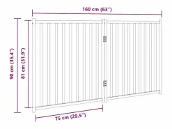 Online Clicnbuy Puerta de perros plegable 2 paneles madera abeto 160 cm Blanco