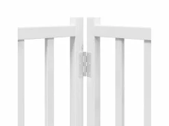 Outlet Puerta de perros plegable 4 paneles madera abeto 320 cm Seguridad Para Mascotas