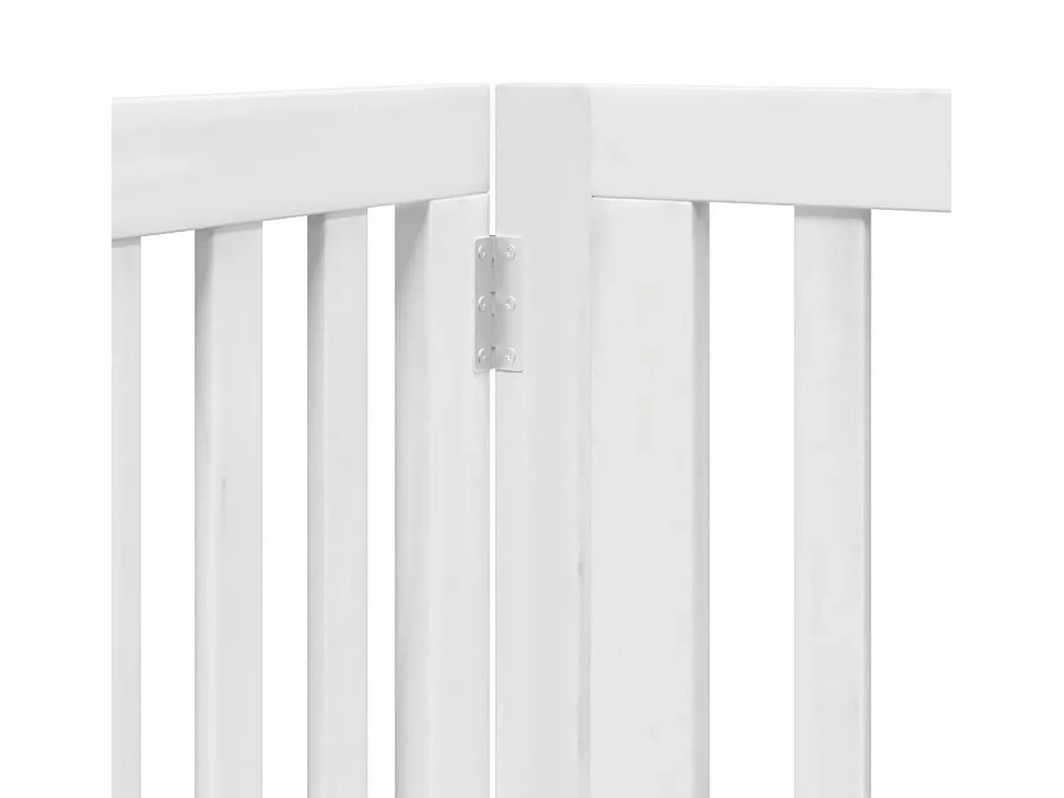 Clearance Clicnbuy Puerta de perros plegable 8 paneles madera álamo blanca 640 cm Blanco