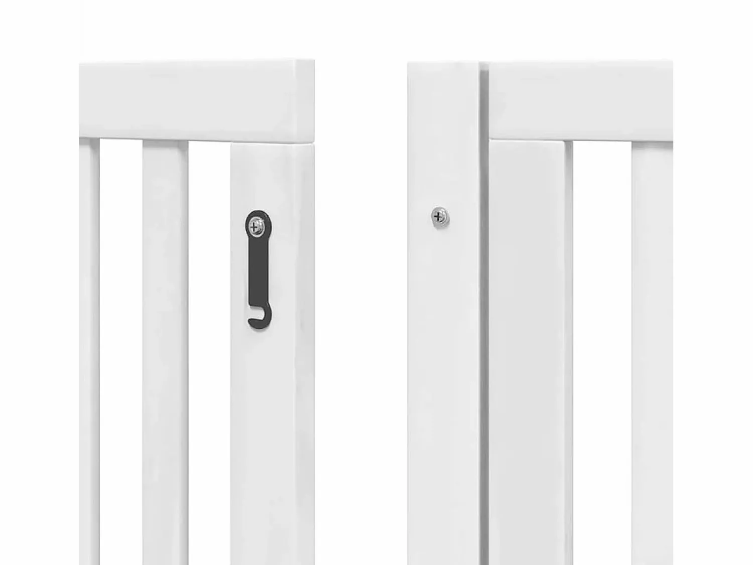 Clearance Clicnbuy Puerta de perros plegable 8 paneles madera álamo blanca 640 cm Blanco