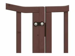 Clicnbuy Puerta de perros plegable 9 paneles madera álamo marrón 450 cm