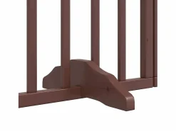 Clicnbuy Puerta de perros plegable 9 paneles madera álamo marrón 450 cm
