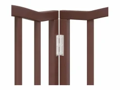 Clicnbuy Puerta de perros plegable 9 paneles madera álamo marrón 450 cm