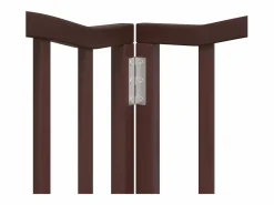 Puerta de perros plegable 12 paneles madera álamo marrón 600 cm Seguridad Para Mascotas