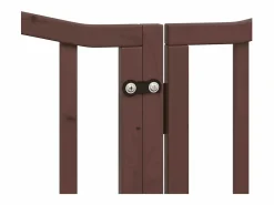 Clicnbuy Puerta de perros plegable 12 paneles madera álamo marrón 600 cm