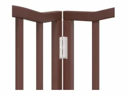 Clicnbuy Puerta de perros plegable 12 paneles madera álamo marrón 600 cm