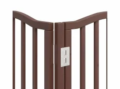 Clicnbuy Puerta de perros plegable 12 paneles madera álamo marrón 600 cm