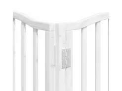 Online Clicnbuy Puerta de perros plegable 12 paneles madera álamo blanca 600 cm Blanco