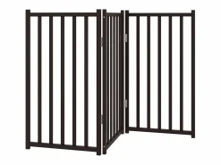 Online Puerta de perros plegable 3 paneles madera abeto 150 cm Seguridad Para Mascotas