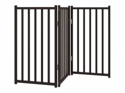 Online Puerta de perros plegable 3 paneles madera abeto 150 cm Seguridad Para Mascotas