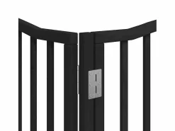 Best Clicnbuy Puerta de perros plegable 12 paneles madera álamo negra 960 cm Negro