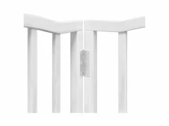 Clearance Clicnbuy Puerta de perros plegable 15 paneles madera álamo blanca 750 cm Blanco