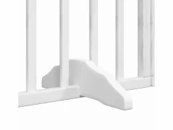 Clearance Clicnbuy Puerta de perros plegable 15 paneles madera álamo blanca 750 cm Blanco