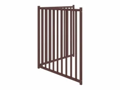 Clicnbuy Puerta de perros plegable 2 paneles madera abeto marrón 160 cm