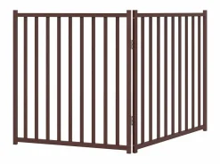 Clicnbuy Puerta de perros plegable 2 paneles madera abeto marrón 160 cm