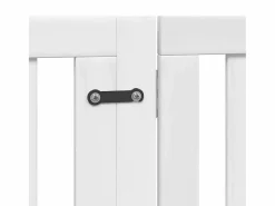 Clicnbuy Puerta de perros plegable 6 paneles madera álamo blanca 480 cm