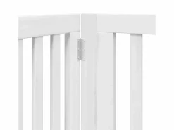 Clicnbuy Puerta de perros plegable 6 paneles madera álamo blanca 480 cm