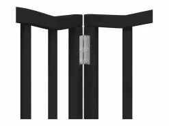 Best Clicnbuy Puerta de perros plegable 12 paneles madera álamo negra 600 cm Negro