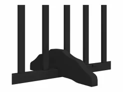 Clicnbuy Puerta de perros plegable 8 paneles madera álamo negra 640 cm
