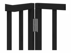 Clicnbuy Puerta de perros plegable 8 paneles madera álamo negra 640 cm