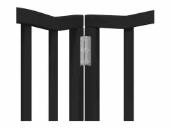 Clicnbuy Puerta de perros plegable 15 paneles madera álamo negra 750 cm