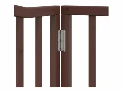 Clicnbuy Puerta de perros plegable 12 paneles madera álamo marrón 960 cm Marru00f3n